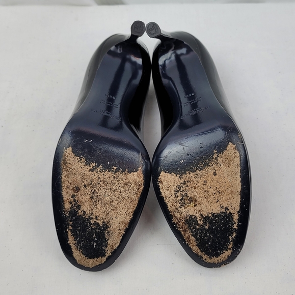 Yves Saint Laurent Black Patent Stiletto Heels Pumps Size 36.5 - Picture 7 of 10